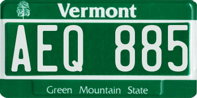 VT license plate AEQ885