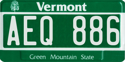 VT license plate AEQ886