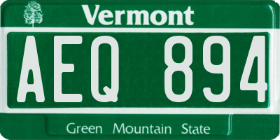 VT license plate AEQ894