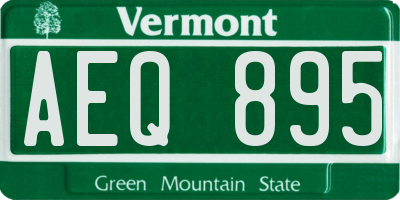 VT license plate AEQ895