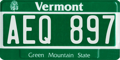 VT license plate AEQ897