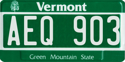 VT license plate AEQ903
