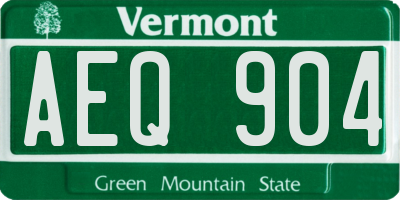 VT license plate AEQ904