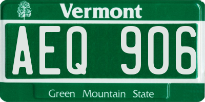 VT license plate AEQ906