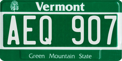 VT license plate AEQ907