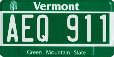 VT license plate AEQ911
