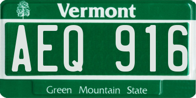 VT license plate AEQ916