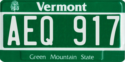 VT license plate AEQ917