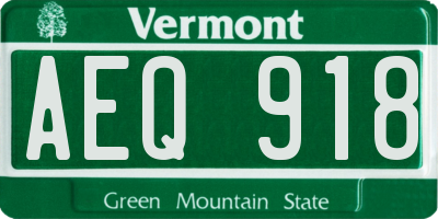VT license plate AEQ918