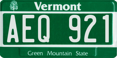 VT license plate AEQ921