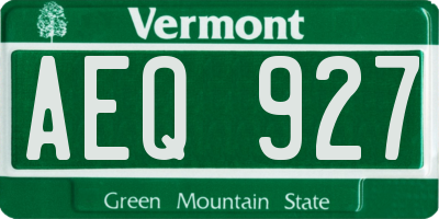 VT license plate AEQ927
