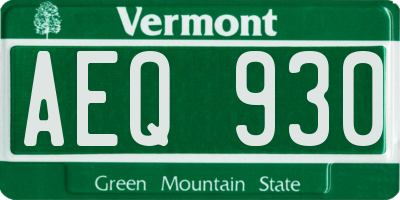 VT license plate AEQ930