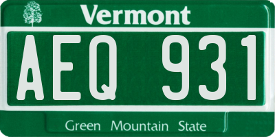 VT license plate AEQ931