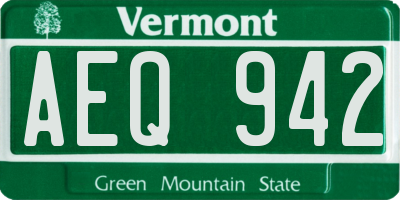 VT license plate AEQ942