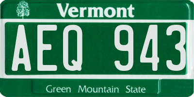 VT license plate AEQ943