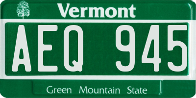 VT license plate AEQ945