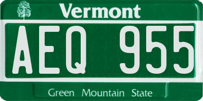 VT license plate AEQ955