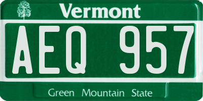 VT license plate AEQ957