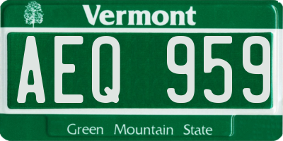 VT license plate AEQ959
