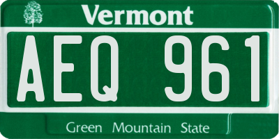 VT license plate AEQ961