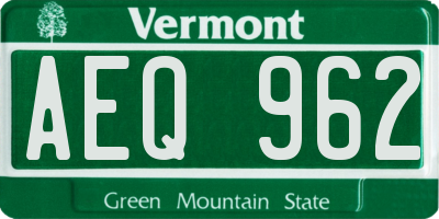 VT license plate AEQ962