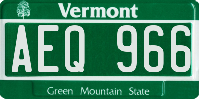 VT license plate AEQ966