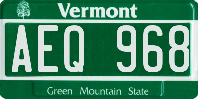 VT license plate AEQ968