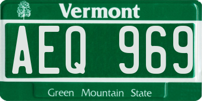 VT license plate AEQ969