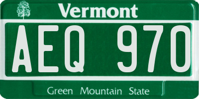 VT license plate AEQ970