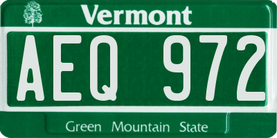 VT license plate AEQ972