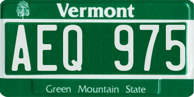 VT license plate AEQ975
