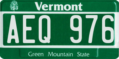 VT license plate AEQ976