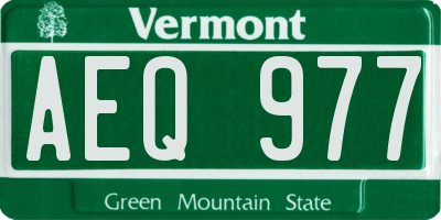 VT license plate AEQ977