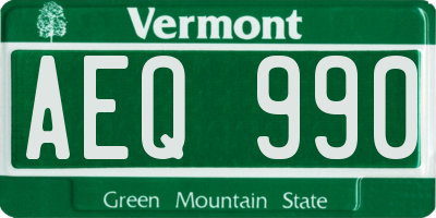 VT license plate AEQ990
