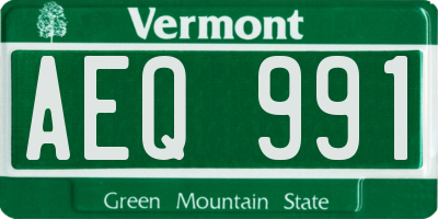 VT license plate AEQ991