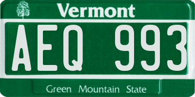 VT license plate AEQ993