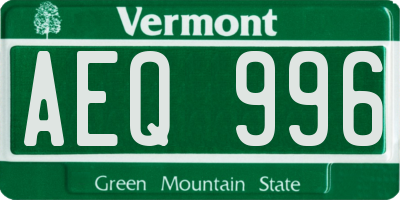 VT license plate AEQ996