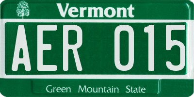 VT license plate AER015