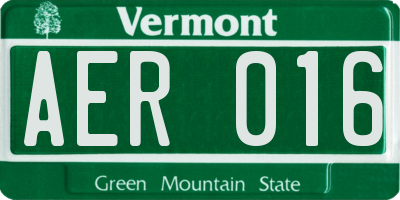 VT license plate AER016
