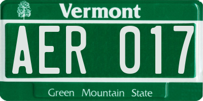 VT license plate AER017