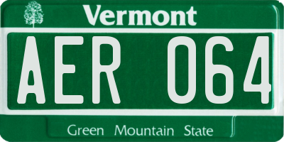 VT license plate AER064