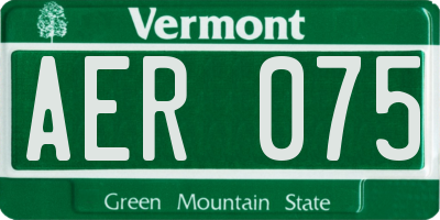 VT license plate AER075