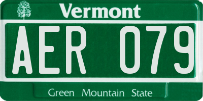VT license plate AER079