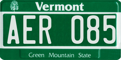 VT license plate AER085