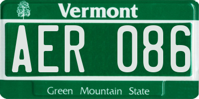 VT license plate AER086