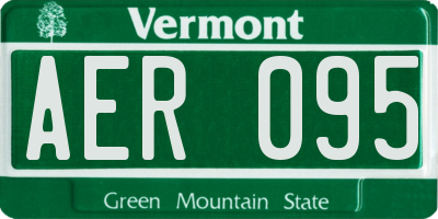 VT license plate AER095