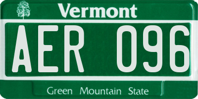 VT license plate AER096