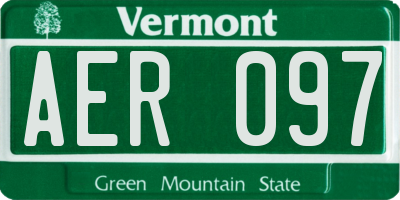 VT license plate AER097