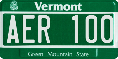 VT license plate AER100