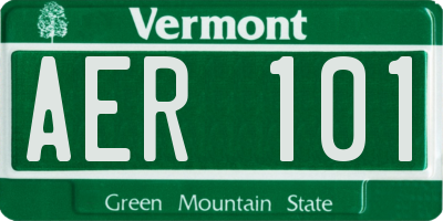 VT license plate AER101